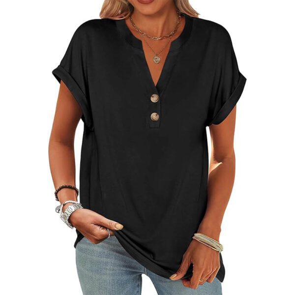 Womens Short Sleeve Henley Tops